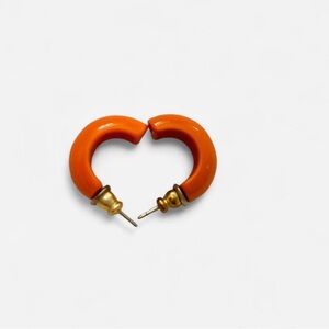 Vintage 🍊 enamel hoop earrings